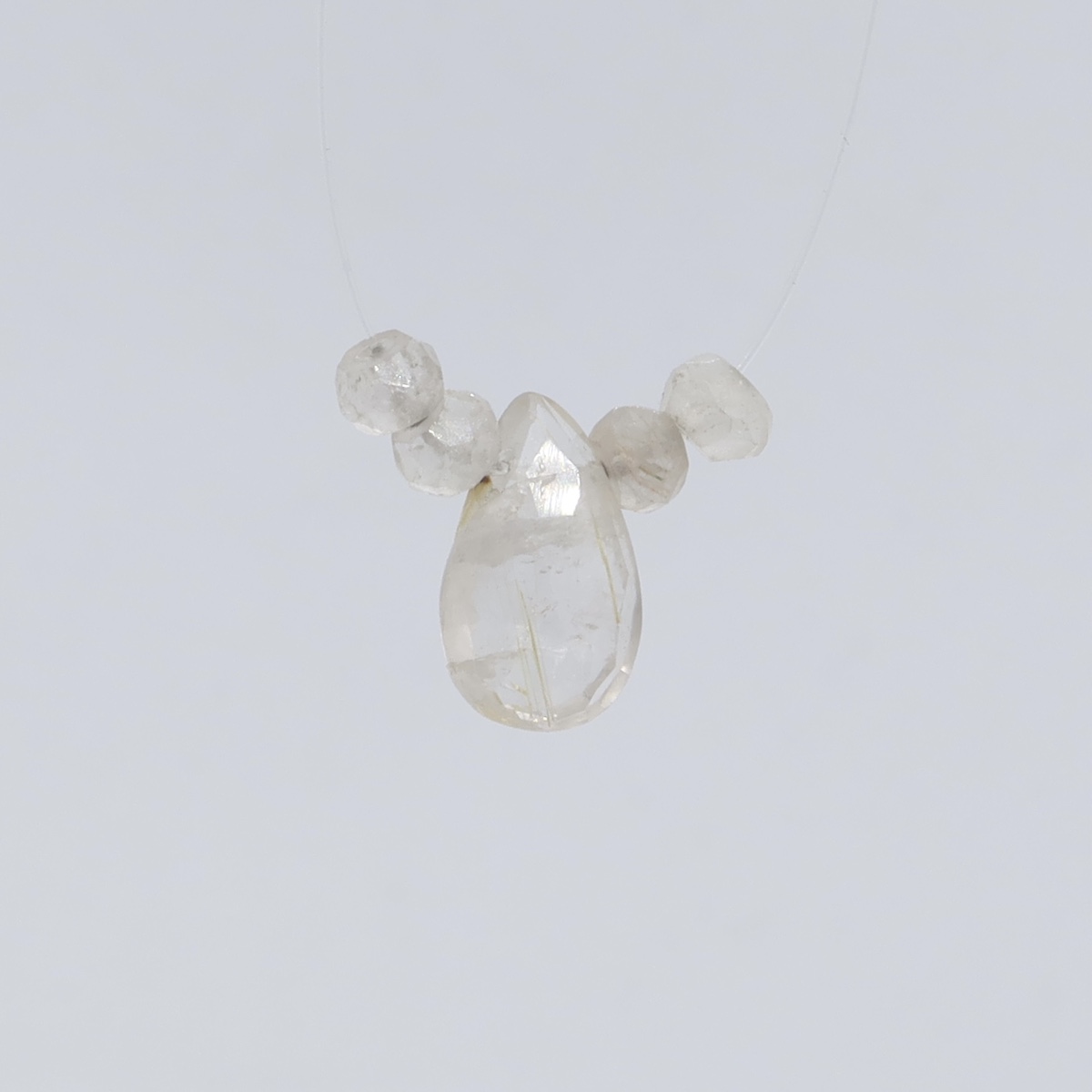 collier goutte quartz rutile 50