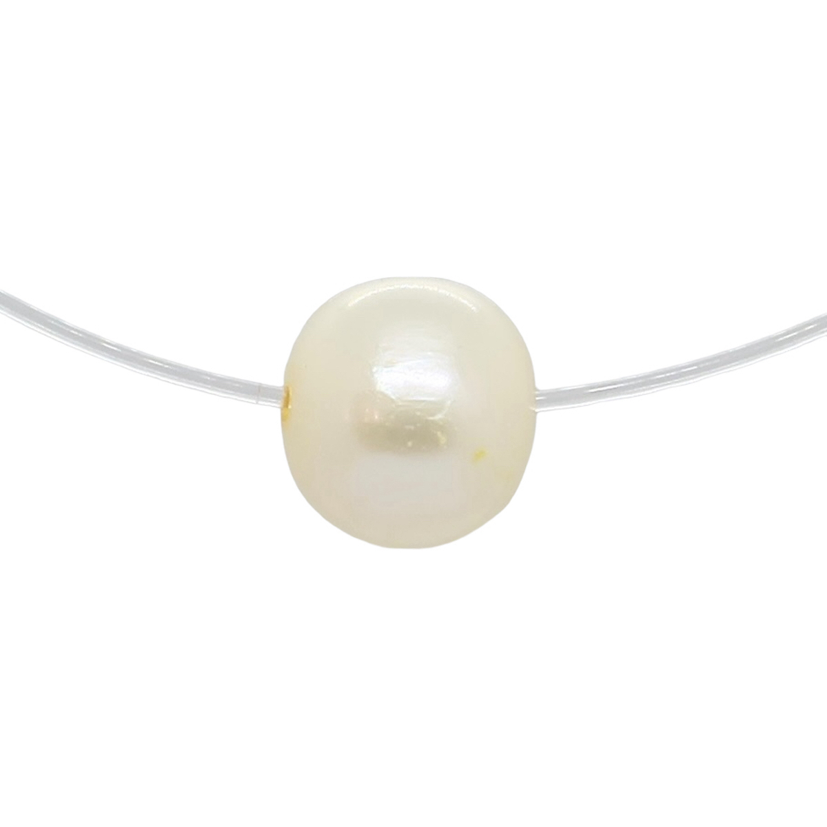 collier perle d'eau douce fond blanc orange